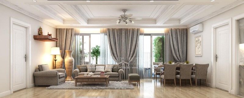 Tạo ra một phòng khách với màu sắc 2 tone đầy ấn tượng và sáng sang trọng.